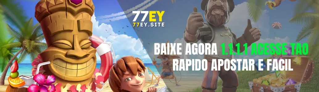 Banner de promoções e bônus disponíveis na 77EY