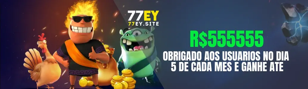 Banner de promoções e bônus disponíveis na 77EY