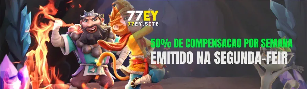 Banner de promoções e bônus disponíveis na 77EY