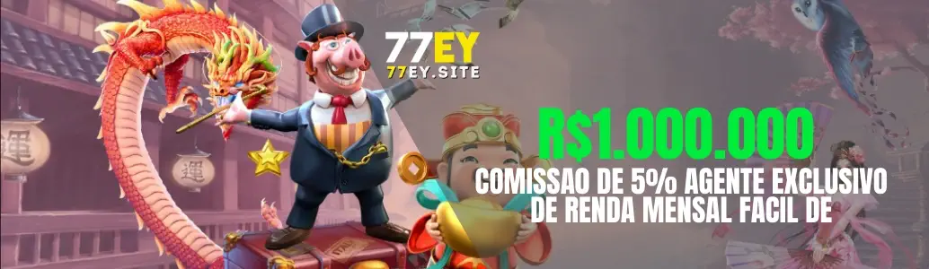 Banner de promoções e bônus disponíveis na 77EY