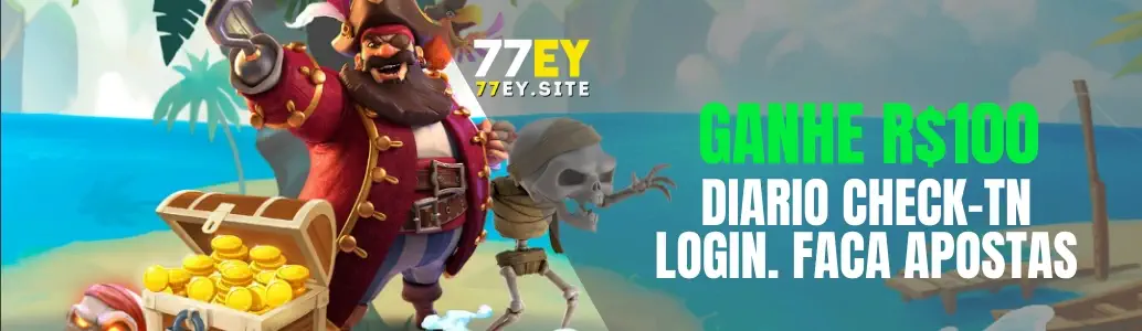 Banner de promoções e bônus disponíveis na 77EY